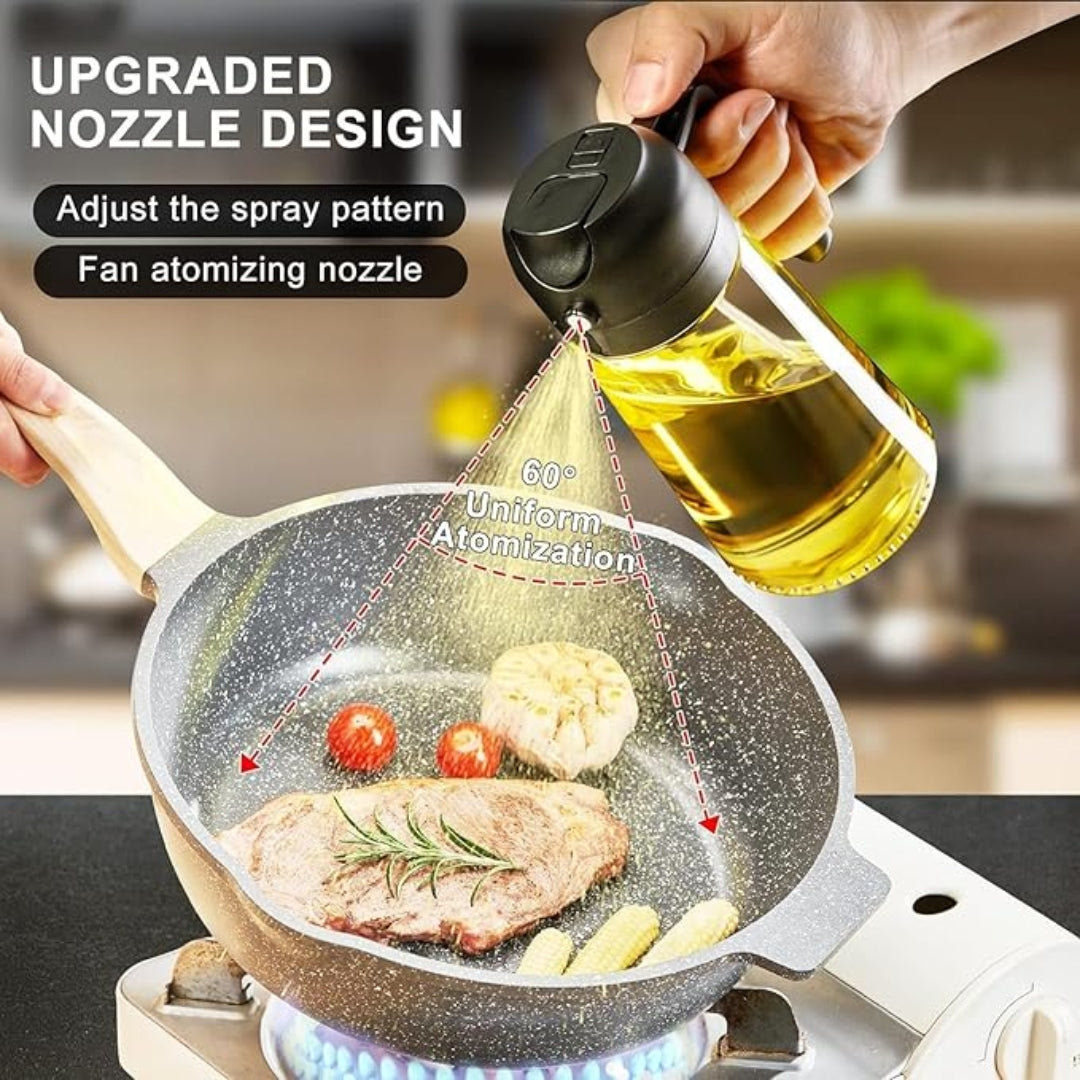 2-in-1 Glass Oil Spray Bottle – Healthy Cooking Mist Sprayer