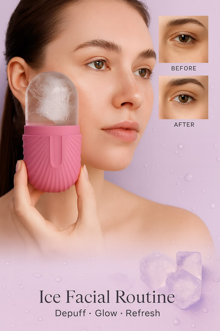 Ice Roller for Face – Cooling De-Puffing & Skin Glow Tool