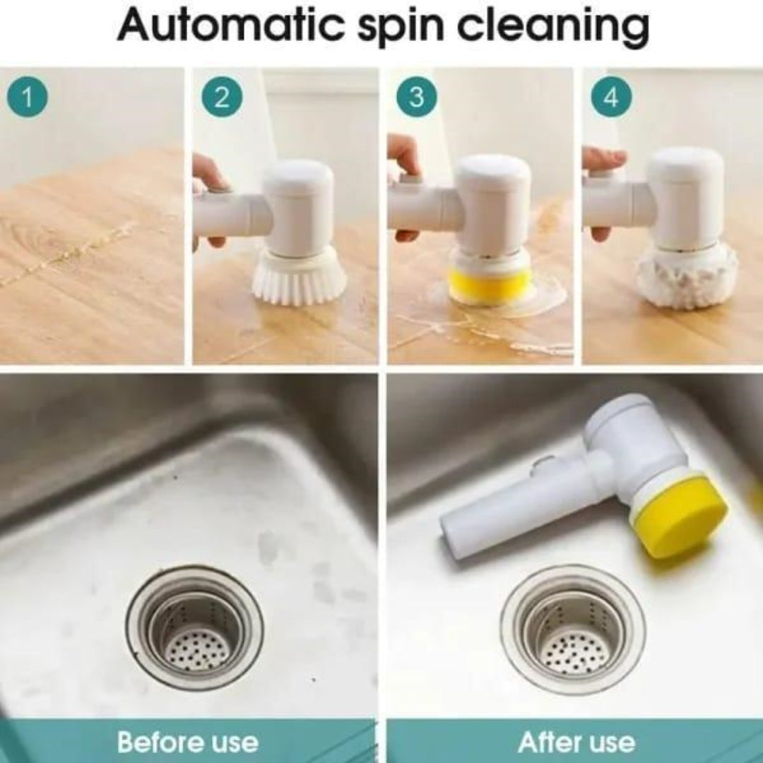 Electric Dust Cleaning Brush White Plastic