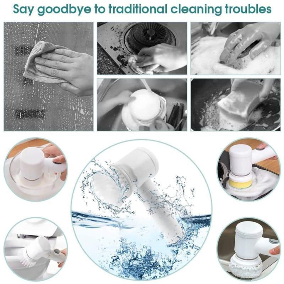 Electric Dust Cleaning Brush White Plastic